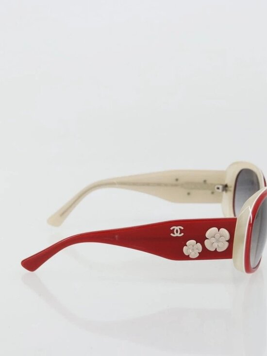 CHANEL Camelia Sunglasses plastic Red 5113 CC Auth YKZ1411A main image 8